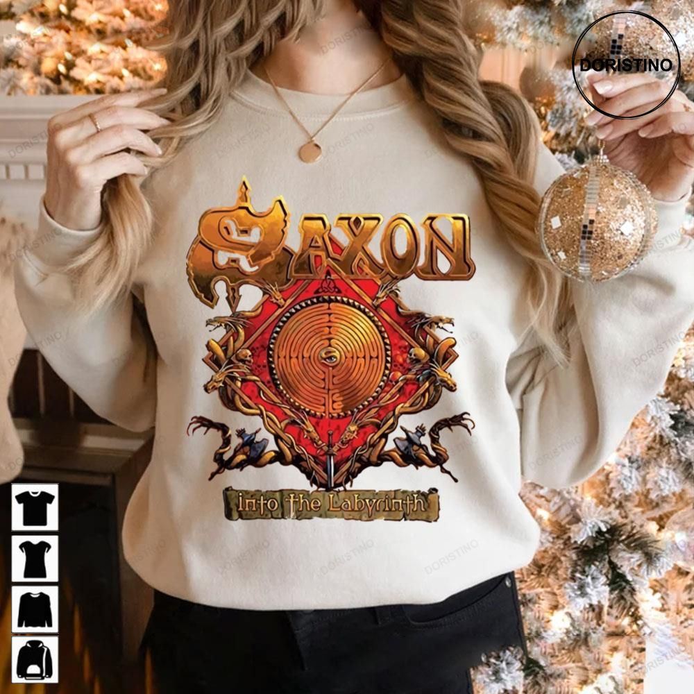 Saxon Band Heavy Metal Into The Labyrinth Art Limited Edition T-shirts